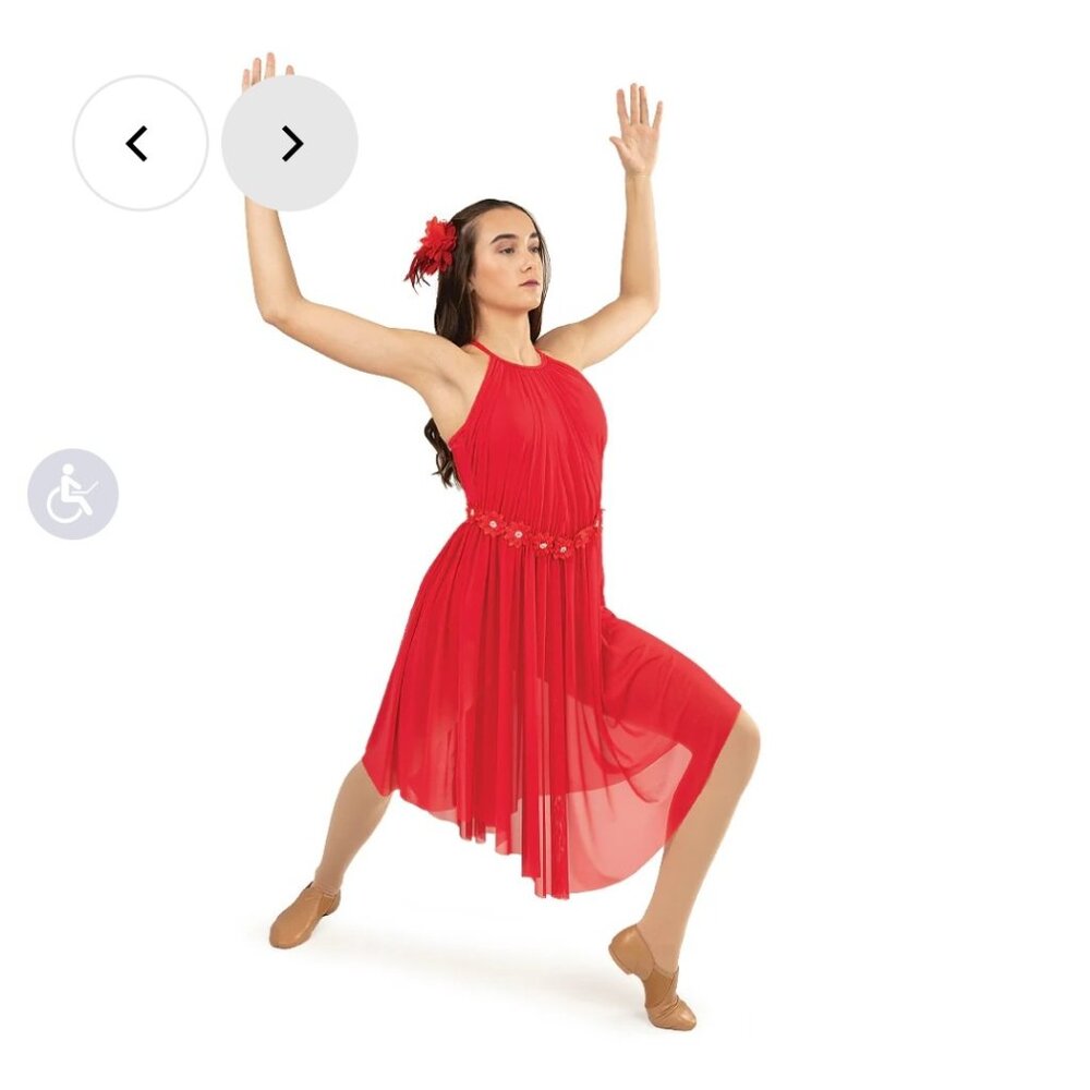 Alexandra Red lyrical Dance Costume